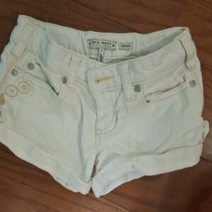 Old Navy Girls Off-White Jean Shorts Size 8